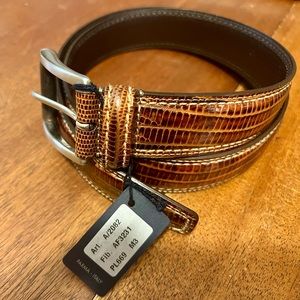 New Men’s J.L. Powell Italian  brown leather belt size 34